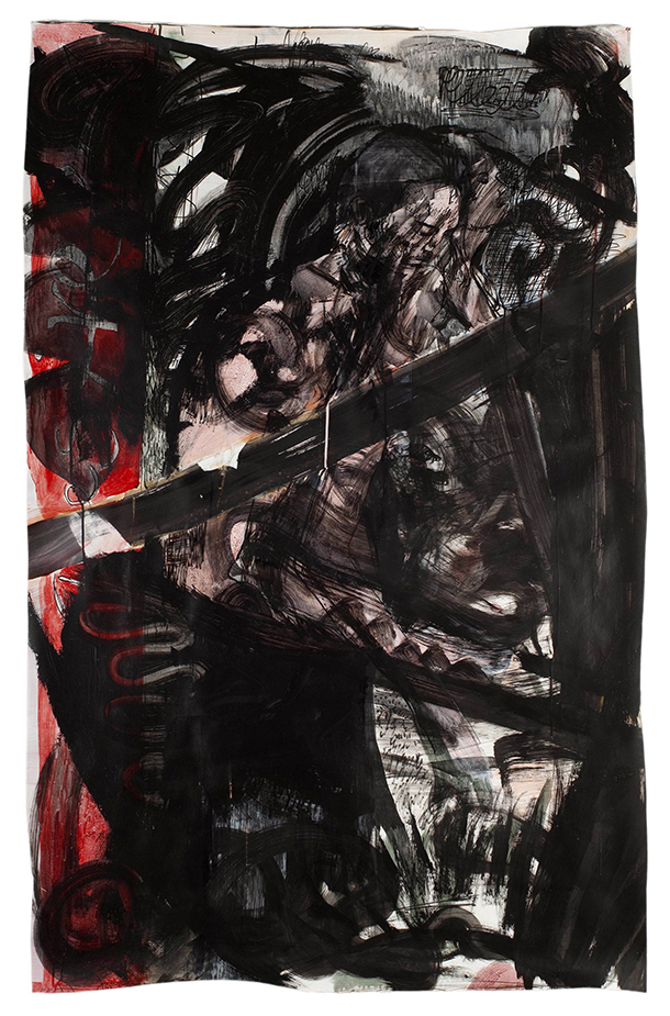 12. Desire 2012 acrylic, ink and marker on paper, 159 x 102 cm klein